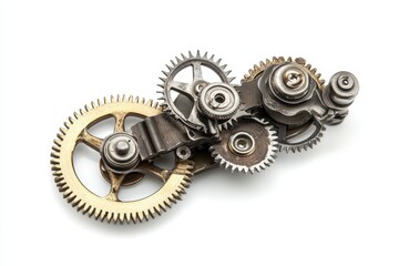 Poster - Close-up view of intricate mechanical gears and components in a precision-engineered device highlighting detailed craftsmanship and design