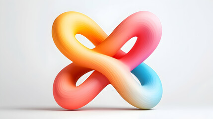 Poster - Dynamic Intertwined Colorful Abstract Cross Symbol