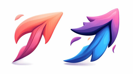 Poster - Pink And Blue Gradient Arrow Icons Set In Flat Style