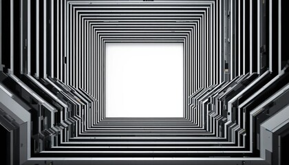 Poster - Geometric design patterns modern architecture digital art abstract environment symmetrical viewpoint visual depth concepts