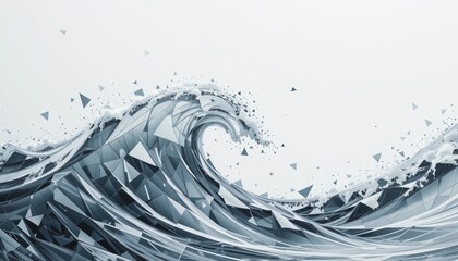 Poster - Dynamic ocean waves illustrating abstract art coastal landscape digital artwork tranquil environment aerial viewpoint conceptual design for stunning visual impact