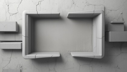 Poster - Creating minimalist concrete structures modern architecture 3d render indoor environment top-down view innovative design concepts