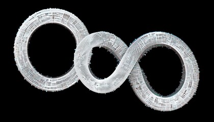 Fototapete - Dynamic infinite loop art installation modern gallery digital artwork abstract environment elevated perspective concept of infinity