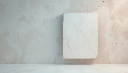 Poster - Minimalist white concrete block display indoor gallery 3d visualization modern art space contemporary design concept