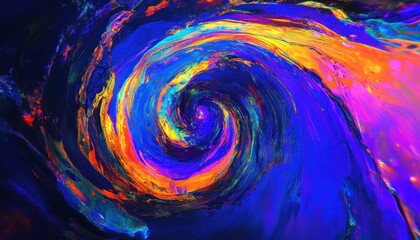 Poster - Mesmerizing kaleidoscopic spiral radiating vibrant hues and mesmerizing motion effect