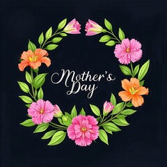  happy mother day card with flowers