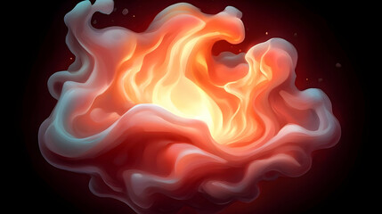 Poster - Vibrant Fiery Explosion with Dynamic Smoke and Bright Colors