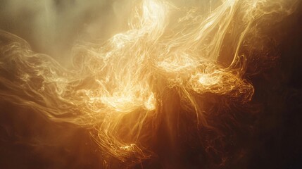 Poster - Ethereal flames dancing against a mysterious black background creating an abstract dreamlike atmosphere of illumination and energy