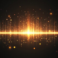 Poster - Abstract golden light streaks across dark background