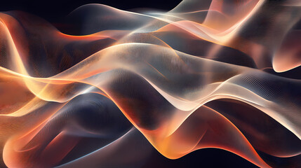 Wall Mural - Abstract background of a semitransparent silk fabric of black color. generative ai. Titan-Stitched Fabric. Illustration