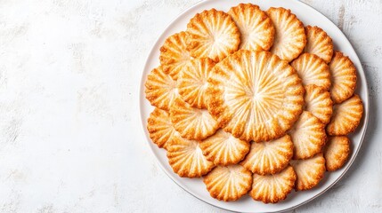 Poster - A plate of smoky barbecue-flavored crackers arranged in a circular pattern with room for copy space on the side