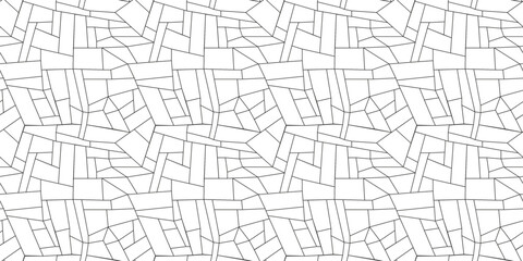 Poster - design is composed of a network of thin black lines creating a grid of irregular polygons on a white background. The lines intersect and overlap, forming a complex and intricate pattern.