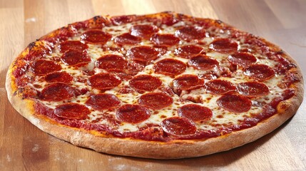 Poster - Top view of baked pizza crust with room for toppings or promotional text on the side