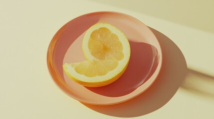 Poster - Top view of nutritious fruit platter on a neutral background with minimal shadows and copy space