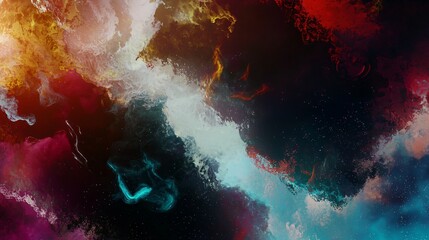 Poster - Colorful cloud filled with paint creating a whimsical and artistic atmosphere of imagination and creativity in a surreal visual experience