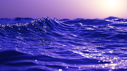Poster - majestic wave in the ocean displaying fluid motion and gracefulness under the twilight sky with cele