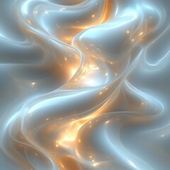 Poster - Abstract liquid forms in soft pastel colors, flowing textures, and glowing highlights