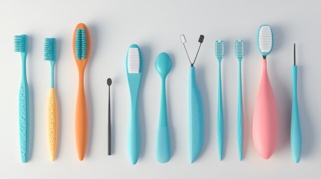 3D rendering of acne extractor tool set in cartoon plastic style - bright white background