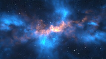 Poster - Nebula in the sky representing multidimensional flux and celestial energy fields in a stunning cosmic visual display of color and light