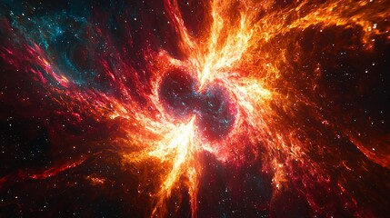 Poster - Stunning nebula with radiant star in the background showcasing the beauty of celestial energy fields and multidimensional flux