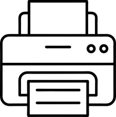 Poster - Printer machine icon silhouette vector illustration in black and white, set against a white background