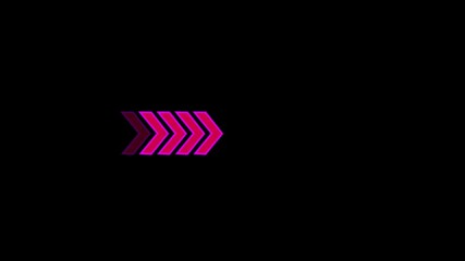 A looped 3d animation of a neon arrow isolated on a black background. 4k animation icon video Arrow Loop Animation direction concept.