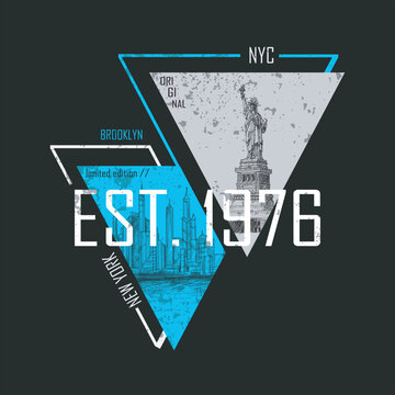 New York - NYC slogan graphic vector print lettering for t shirt print design