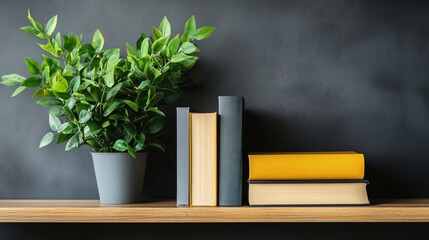 Poster - Office shelf with books on corporate ethics, diversity, and workplace engagement