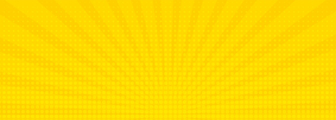 Wall Mural - pop art. background with dots. yellow comic background. cartoon funny retro pattern. vector illustra