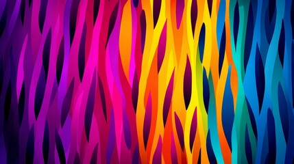Aufkleber - Abstract Rainbow Flowing Lines Background - Vibrant, colorful, dynamic, energetic, and fluid lines create an abstract design symbolizing movement, energy, fluidity, and transformation