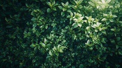 Poster - Lush green plant with vibrant leaves bathed in ethereal illumination amidst nature's beauty and serenity in a rich landscape
