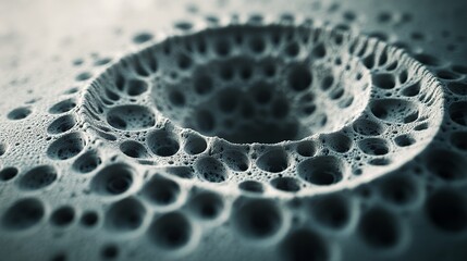 Poster - Abstract close up view of a mesmerizing geometric structure showcasing intricate patterns and textures with a monochromatic color palette