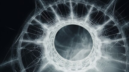 Poster - Abstract representation of a geometric shape with intricate line patterns and a central focus reflecting creativity and design principles