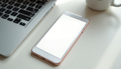 mockup mobile phone on the table