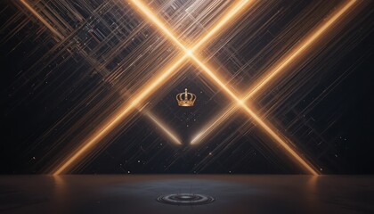 Poster - Dynamic light show featuring a crown element digital environment stunning visual effects futuristic concept high-impact viewpoint
