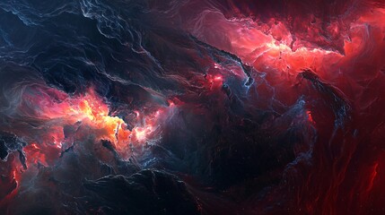 Wall Mural - intricate nebula with rich colors and textures against a dark cosmic background creating an enigmati