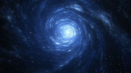 Poster - Stunning spiral galaxy captured with cosmic warp drive effects and diffused glow creating an awe-inspiring aerial view of space