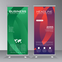 Wall Mural - corporate roll up banner design template for your business, rollup banner design, abstract roll up b