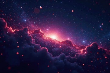 Wall Mural - shallow depth of field starry sky with led lights, galaxy, space