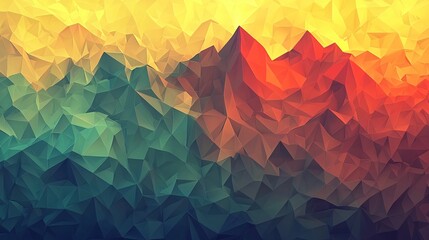 Poster - colorful background of triangles with surreal dreamlike qualities and diffused glowing blurs creatin