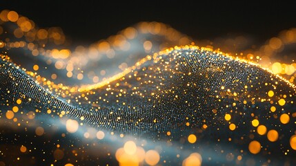 Poster - abstract blur of a wave with surreal dreamlike characteristics featuring volumetric light effects an