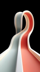 Poster - Abstract flowing layers of colorful material with bright glow of futuristic presentation template. Modern technology background for presentation slide or website design. Vertical banner copyspace