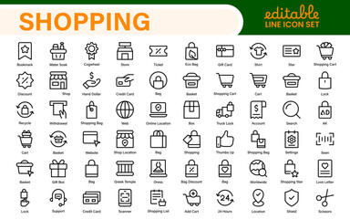 Fototapete - Set of shopping cart icons. Collection of web icons for online store, from various cart icons in various shapes. Shopping outline icon set.