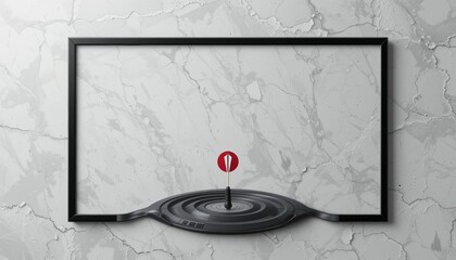 Poster - Dynamic dartboard concept showcased in minimalist art installation modern gallery visual art contemporary space artistic perspective
