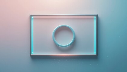 Poster - Captivating visual display of circular light and frame modern studio digital art abstract environment close-up view innovative concepts