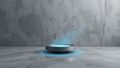 Poster - Futuristic energy orb emission modern industrial space digital art controlled environment ground level view innovation concept