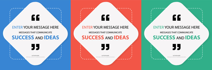 Poster - Bubble quote frame banner, Testimonial social media post template isolated on background. Speech bubbles and text box with copyspace. infographic Vector Illustration.