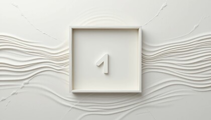 Poster - Creative minimalist number one display modern gallery digital art bright environment close-up view conceptual design for unique aesthetic appeal