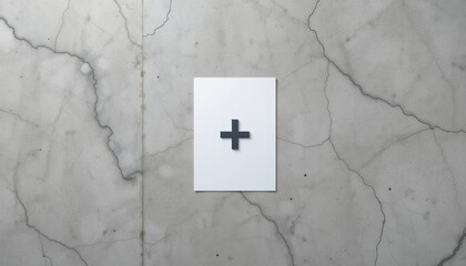Poster - Creating minimalist graphic design concepts with simple plus symbols on neutral marble backgrounds modern studio environment artistic perspective