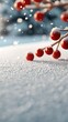 © Fiki - Red Berries on Snow Covered Branch in Winter